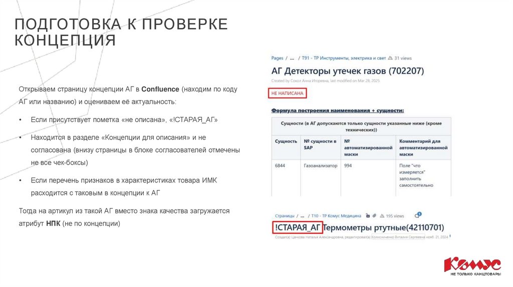 Подготовка к проверке концепция