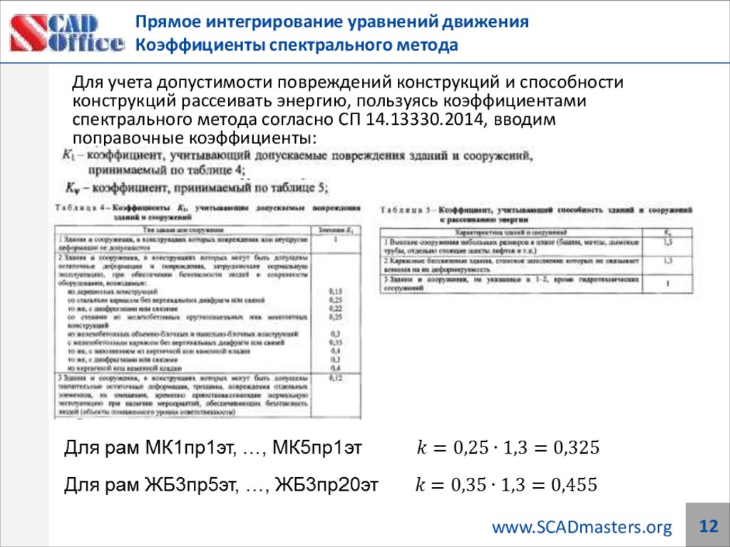 Прямое интегрирование уравнений движения Коэффициенты спектрального метода