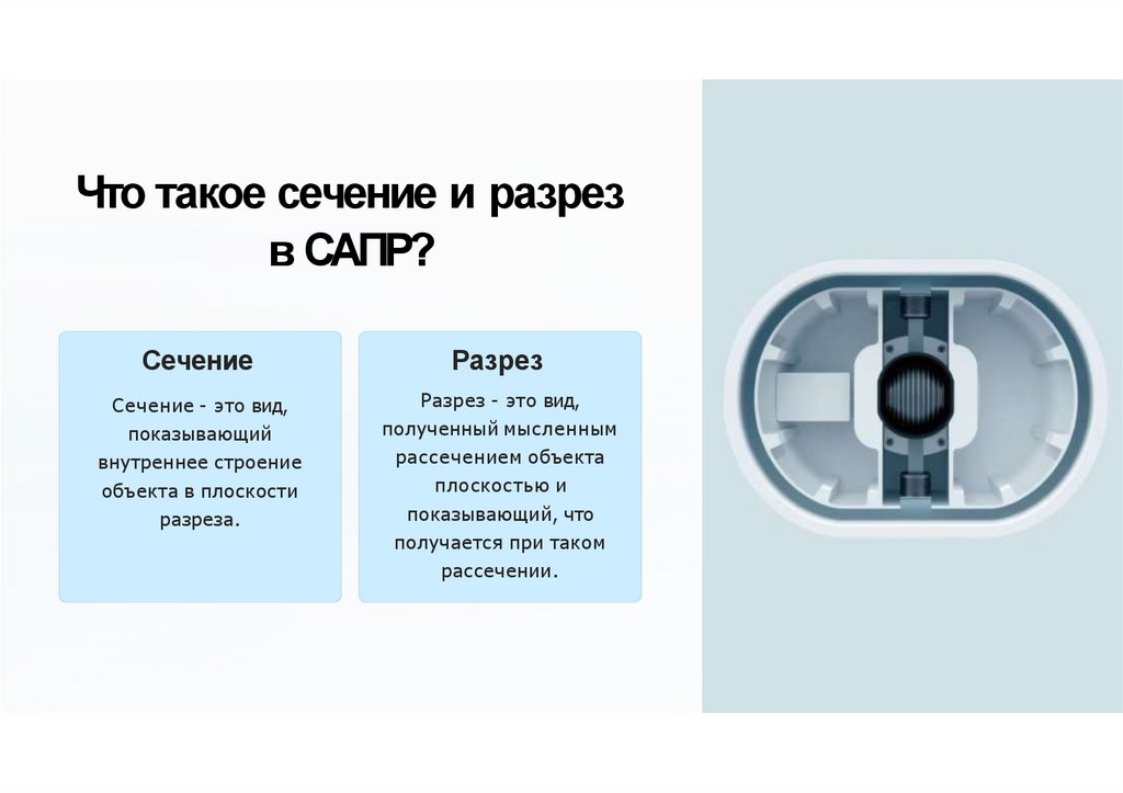 Что такое сечение и разрез в САПР?