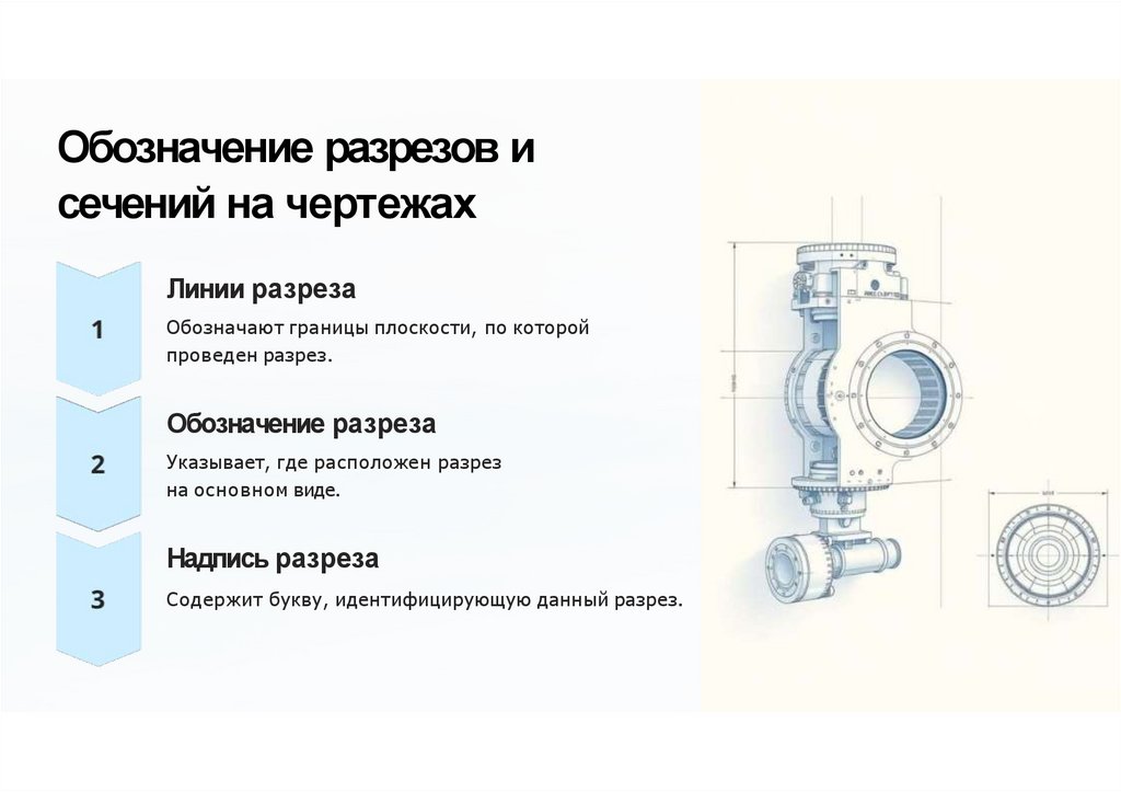 Обозначение разрезов и сечений на чертежах