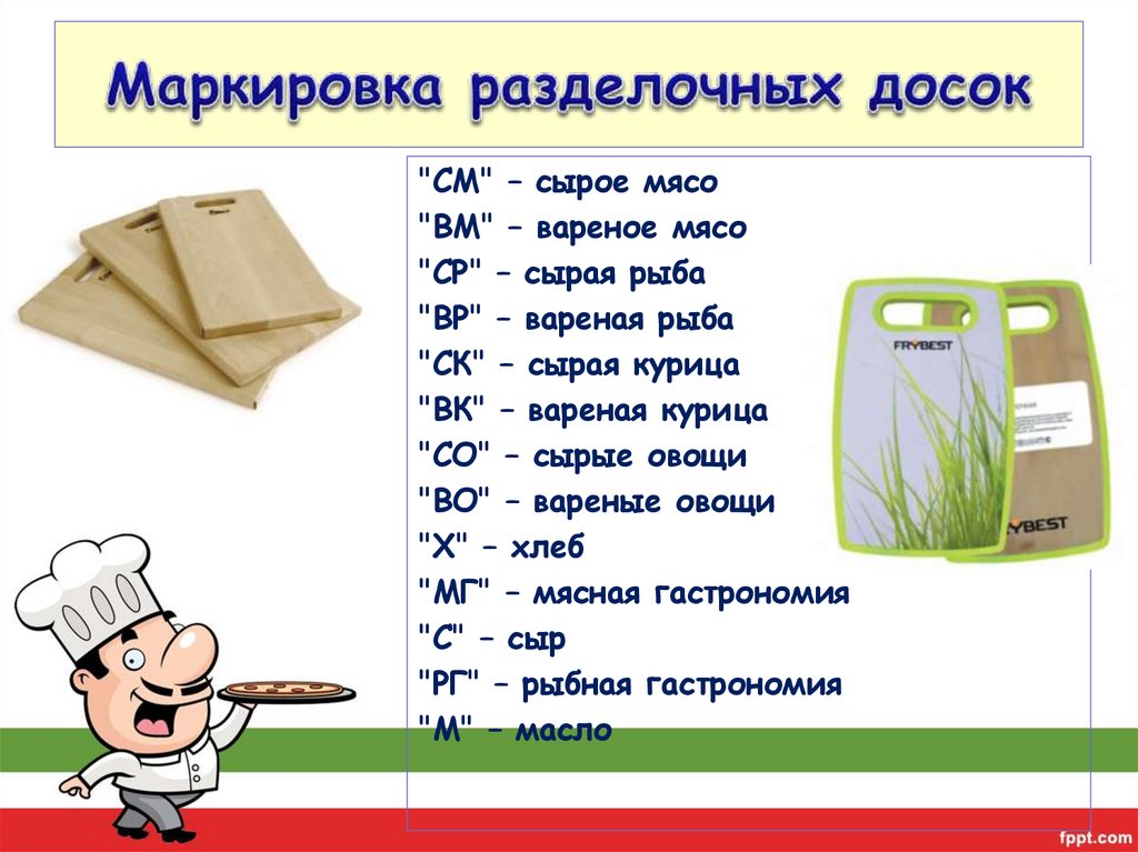 Маркировка разделочных досок