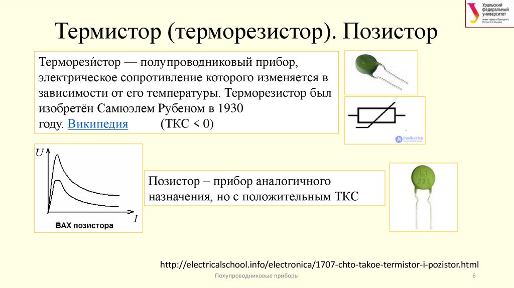 Термистор (терморезистор). Позистор