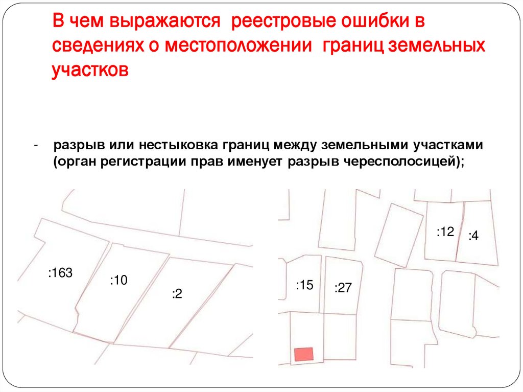 В чем выражаются реестровые ошибки в сведениях о местоположении границ земельных участков