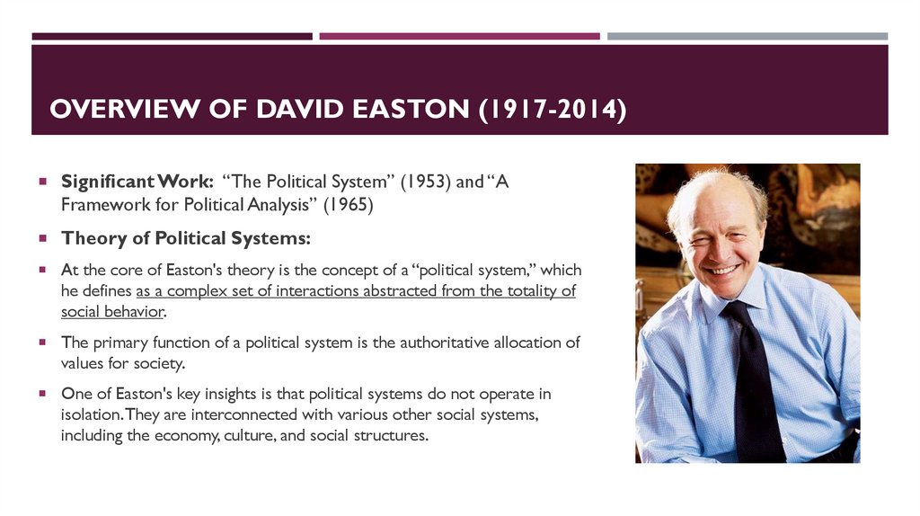 Overview of David Easton (1917-2014)