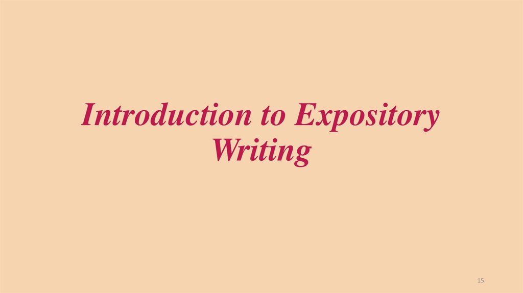 Introduction to Expository Writing