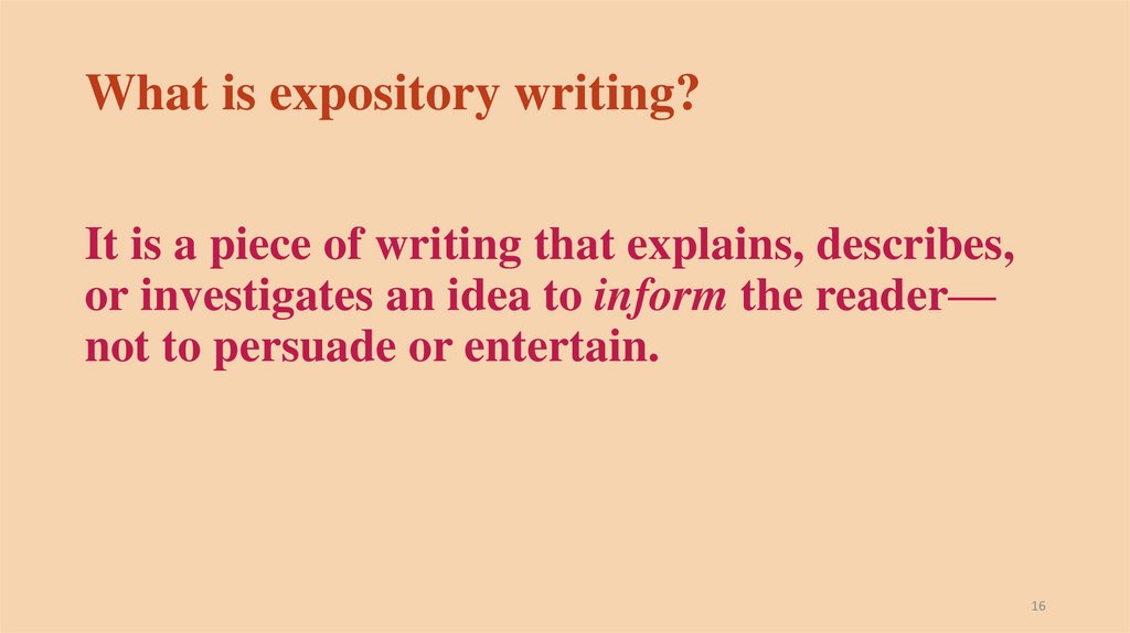 What is expository writing? 