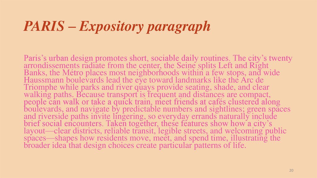 PARIS – Expository paragraph