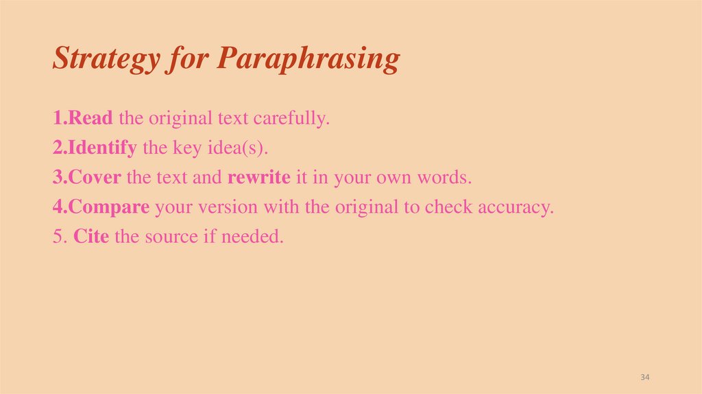 Strategy for Paraphrasing