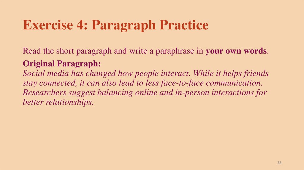 Exercise 4: Paragraph Practice
