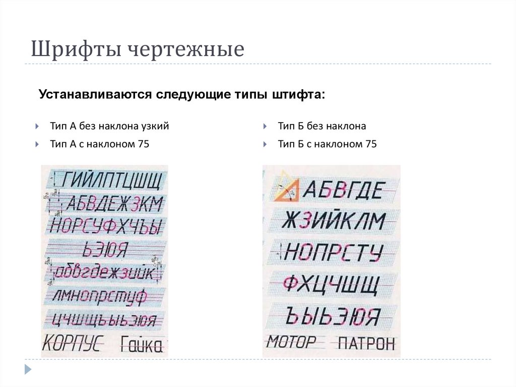 Шрифты чертежные