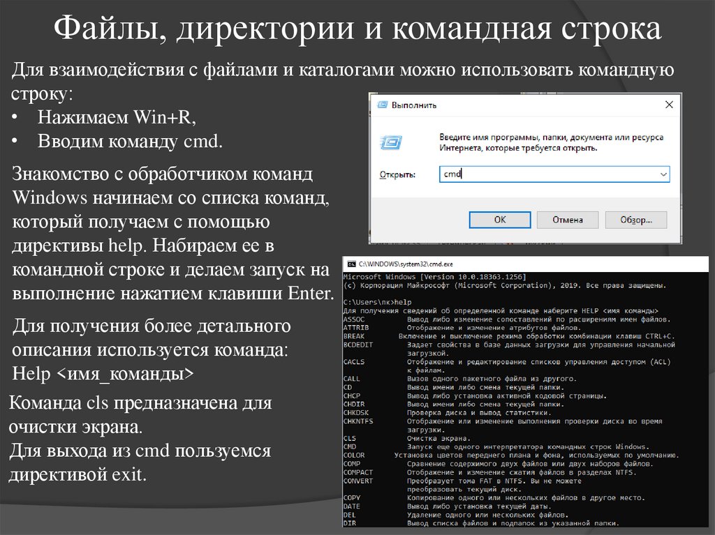 Файлы, директории и командная строка
