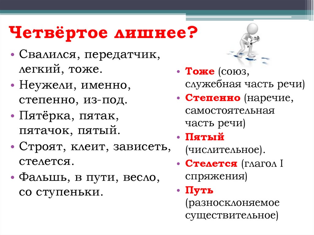 Четвёртое лишнее?