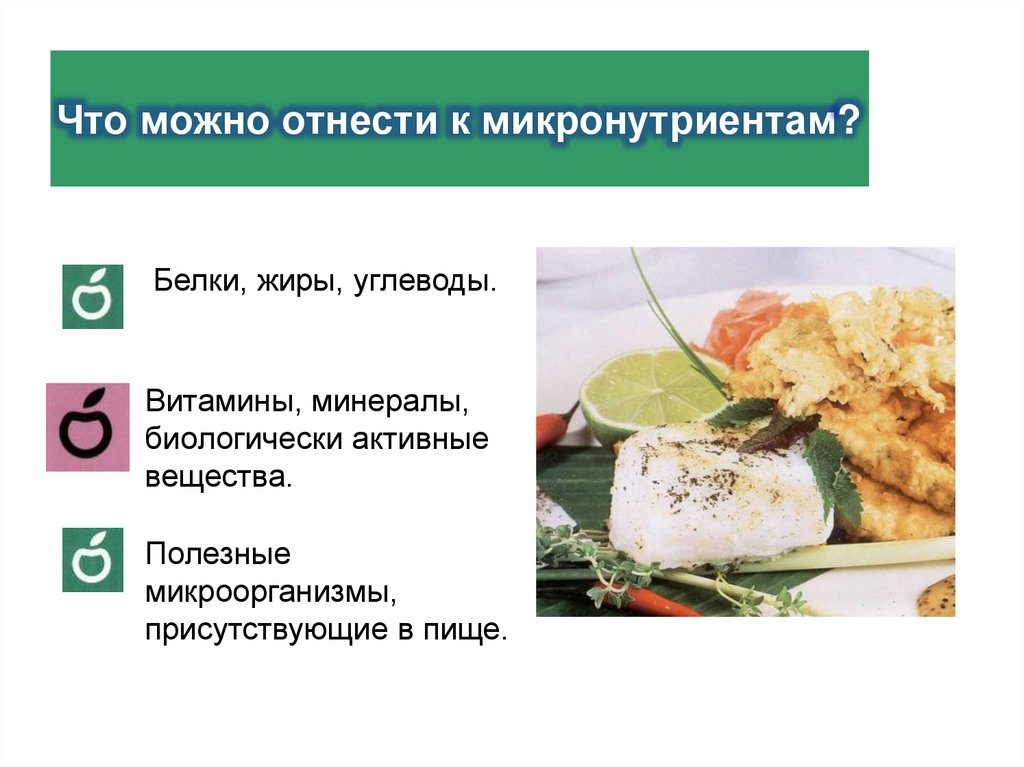 Что можно отнести к микронутриентам?