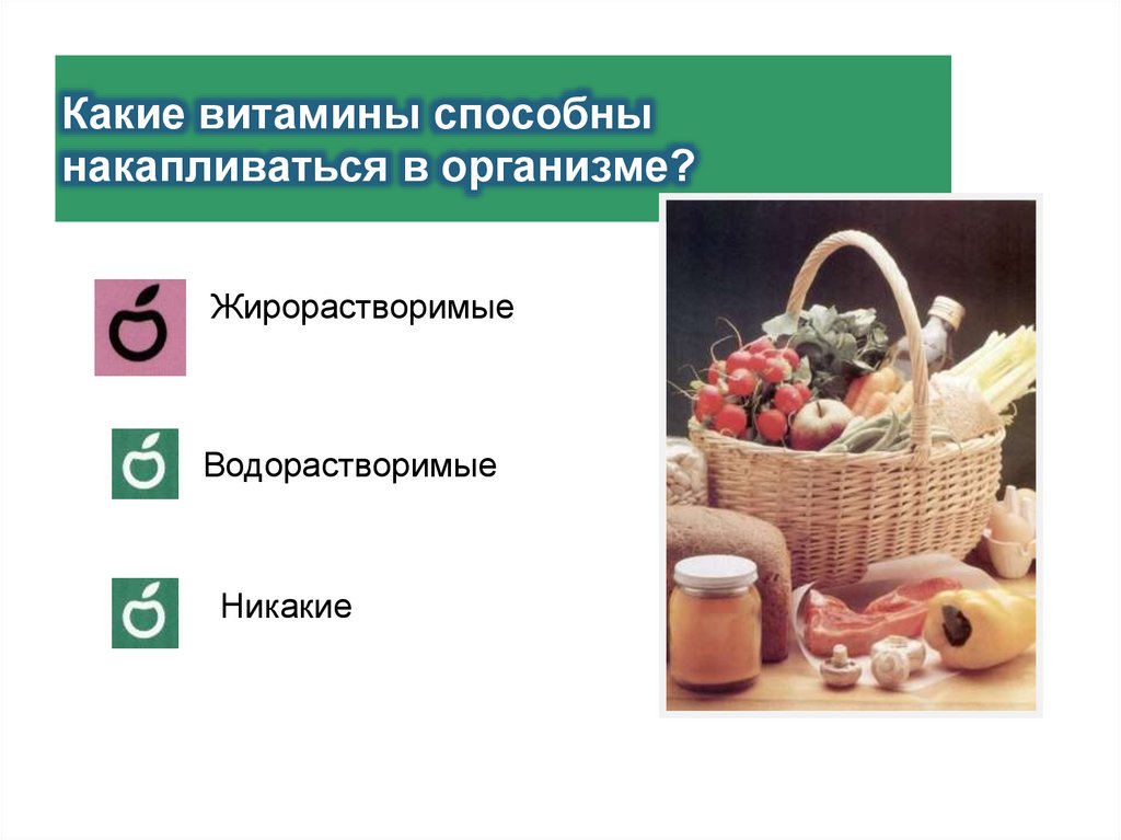 Какие витамины способны накапливаться в организме?