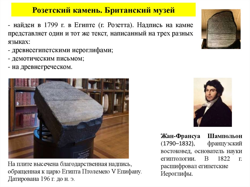 Розетский камень. Британский музей
