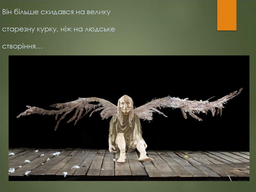 Він більше скидався на велику старезну курку, ніж на людське створіння…