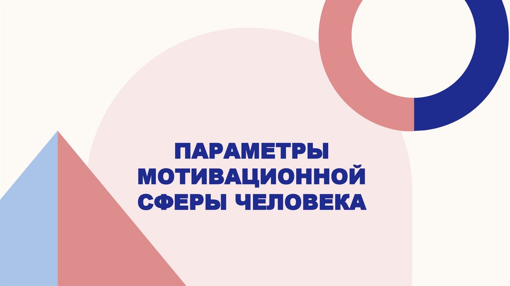 Параметры мотивационной сферы человека