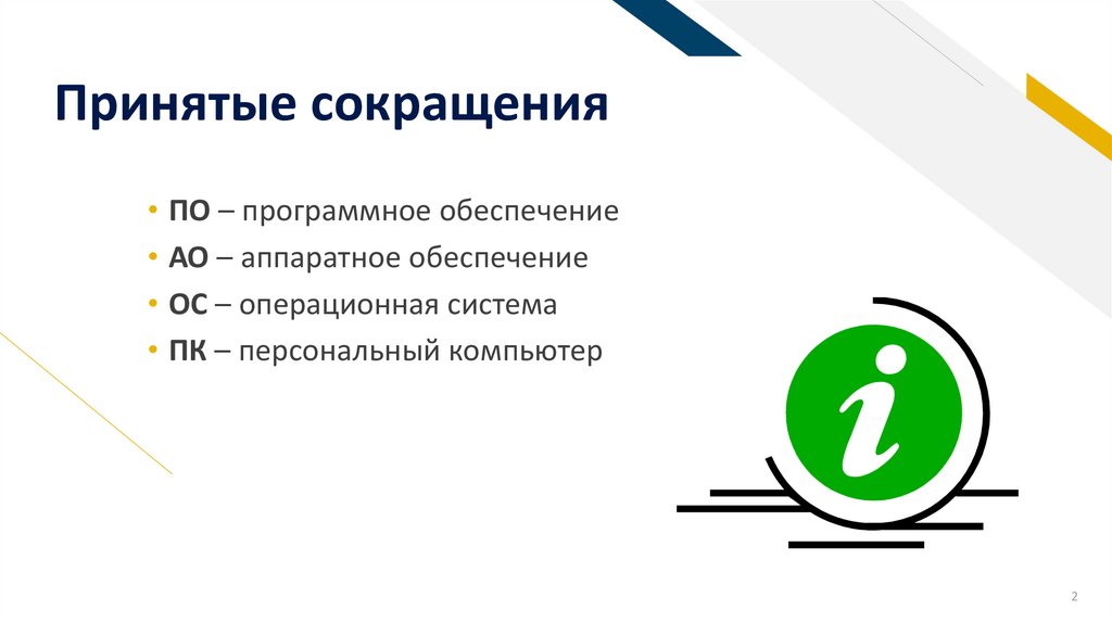 Принятые сокращения