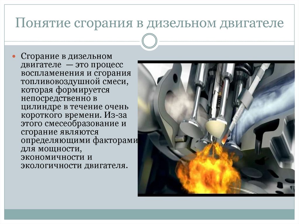 Понятие сгорания в дизельном двигателе