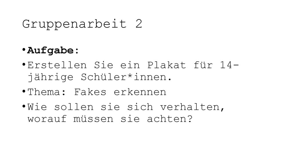 Gruppenarbeit 2