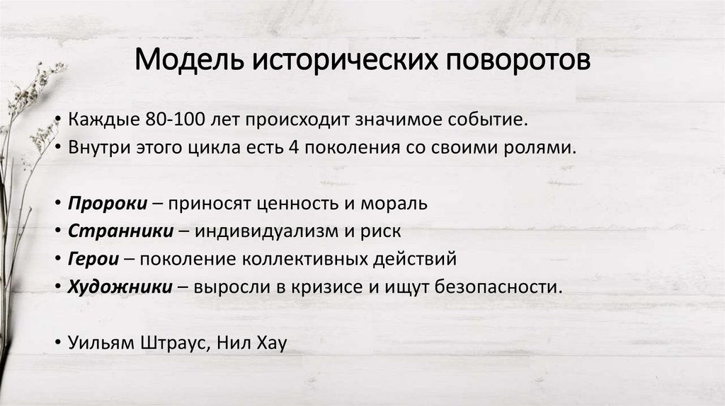 Модель исторических поворотов