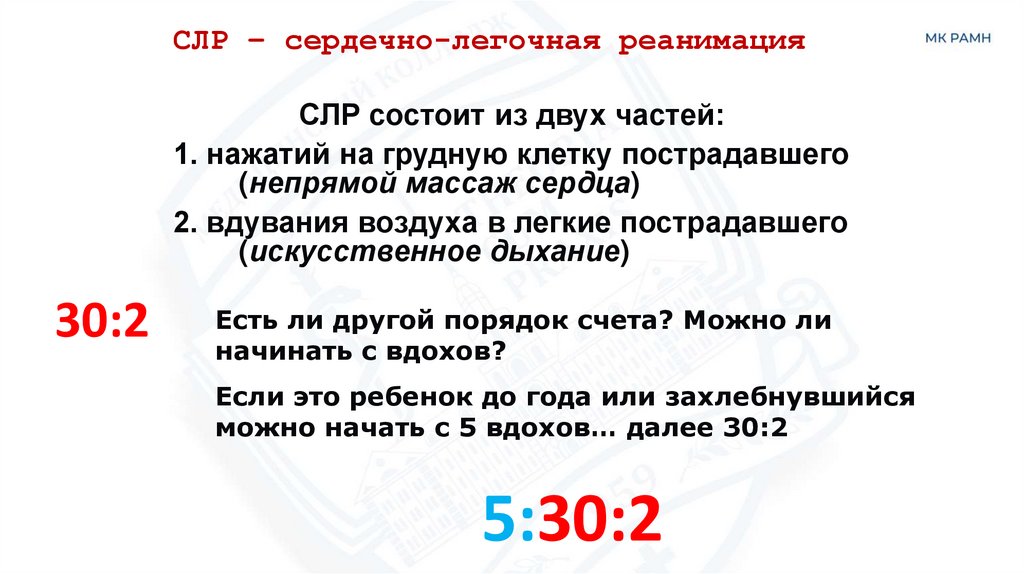 СЛР – сердечно-легочная реанимация