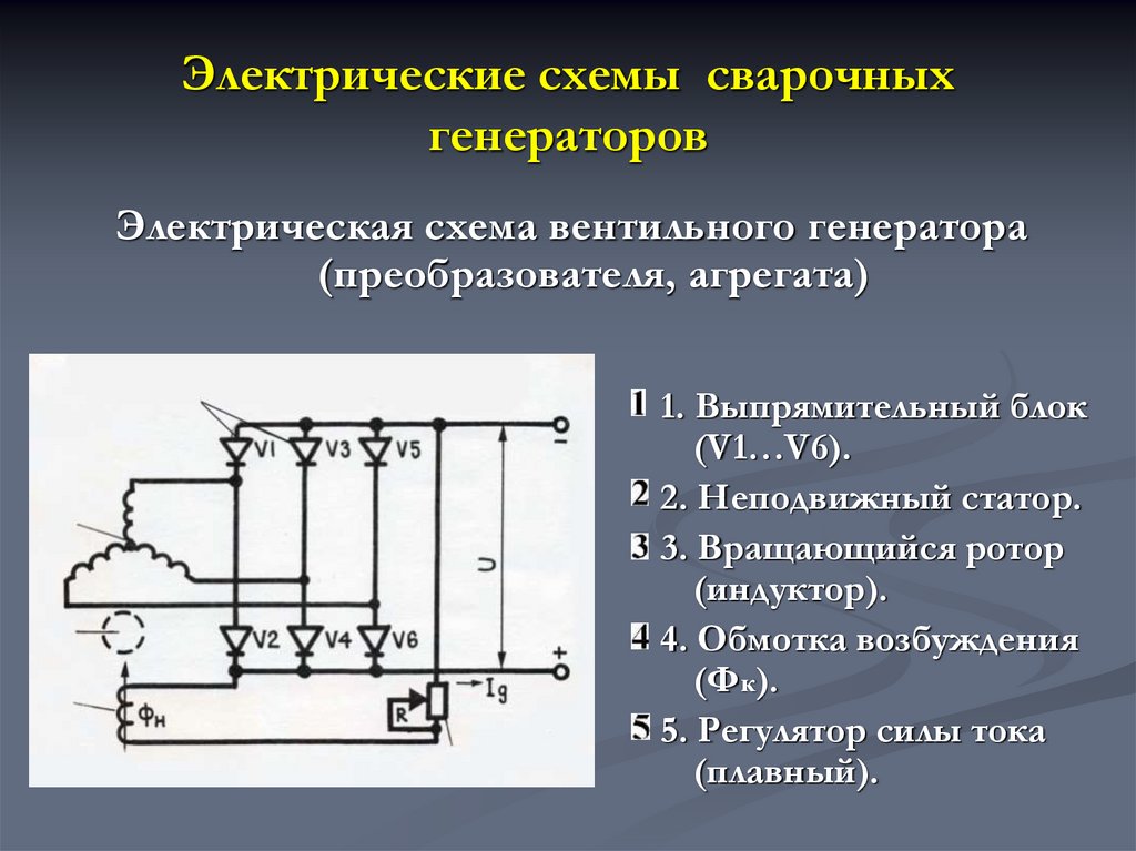 Электрические схемы сварочных генераторов