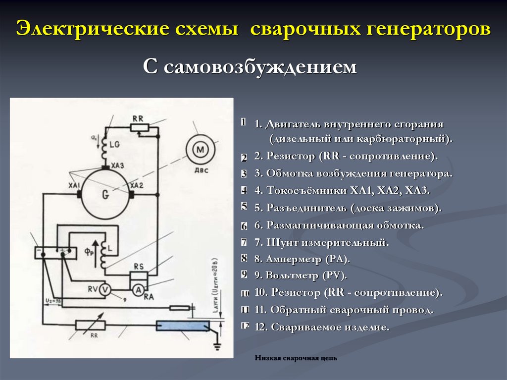 Электрические схемы сварочных генераторов