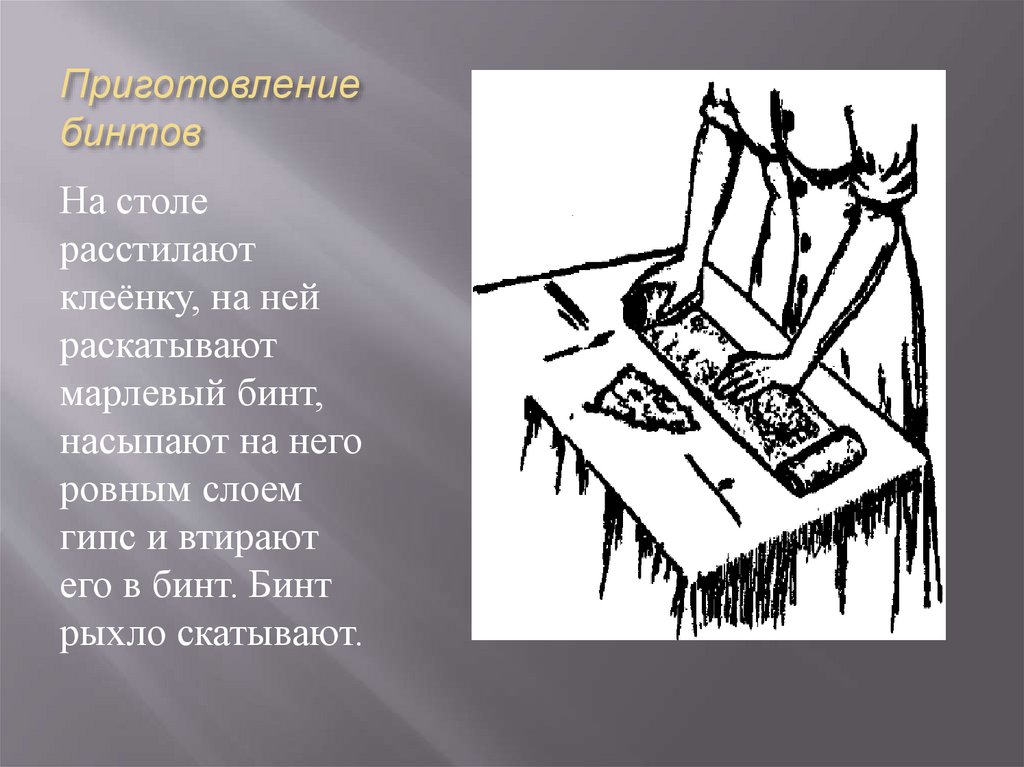 Приготовление бинтов