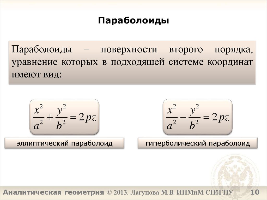 Параболоиды