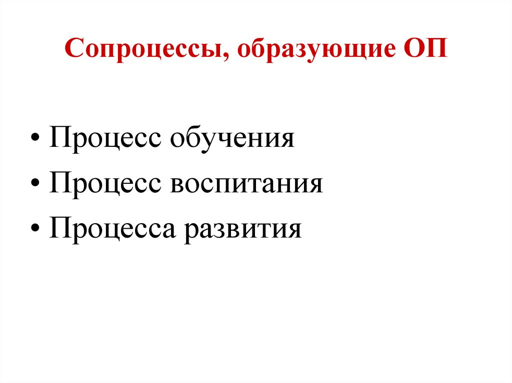 Сопроцессы, образующие ОП