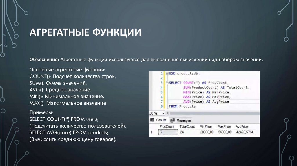Агрегатные функции