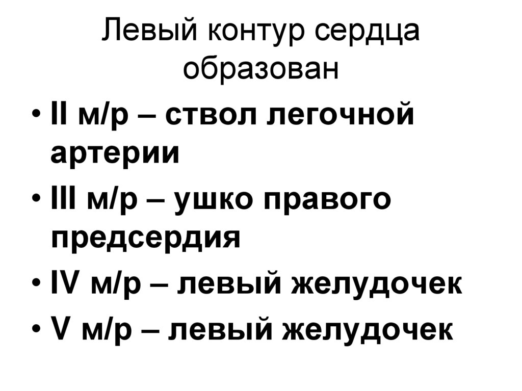 Левый контур сердца образован