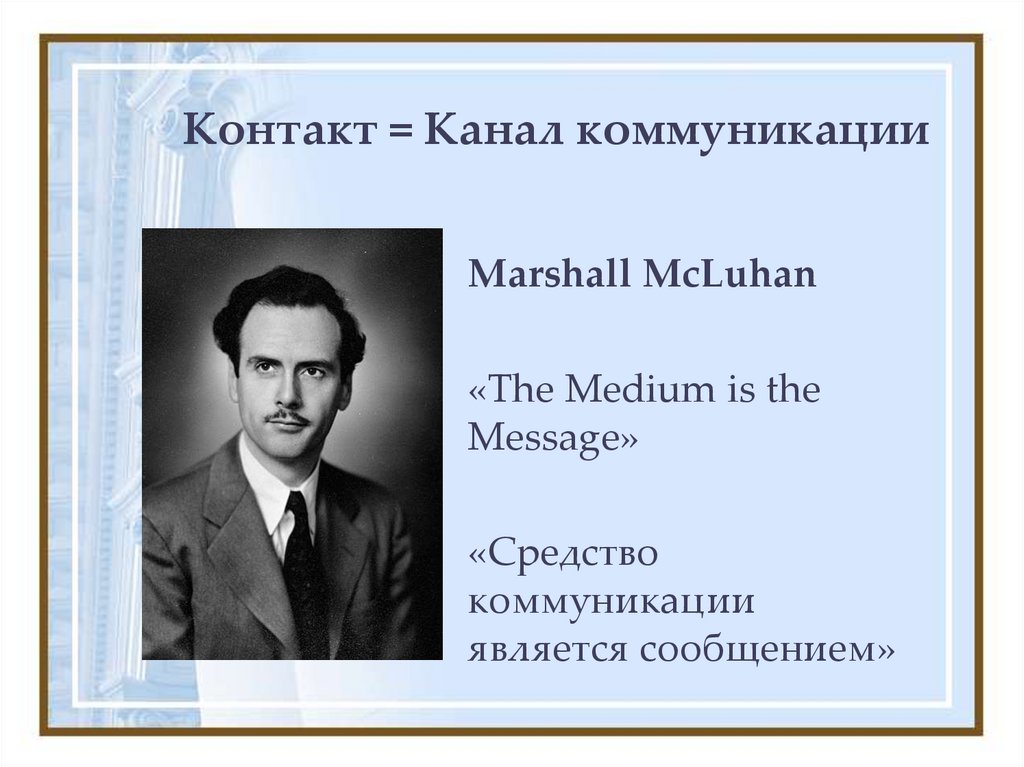 Контакт = Канал коммуникации