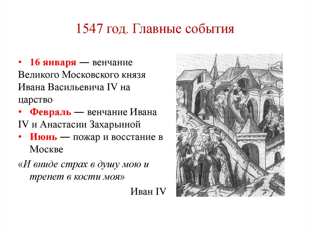 1547 год. Главные события