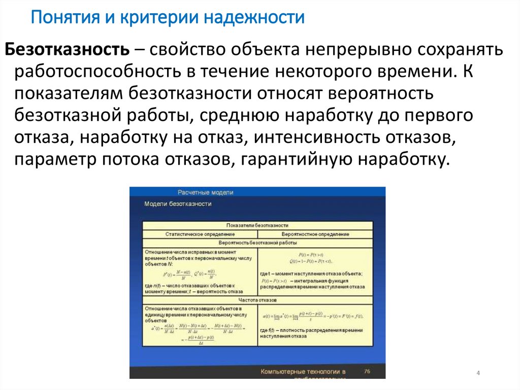 Понятия и критерии надежности