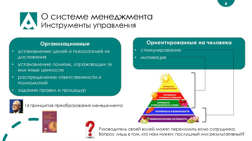 О системе менеджмента Инструменты управления