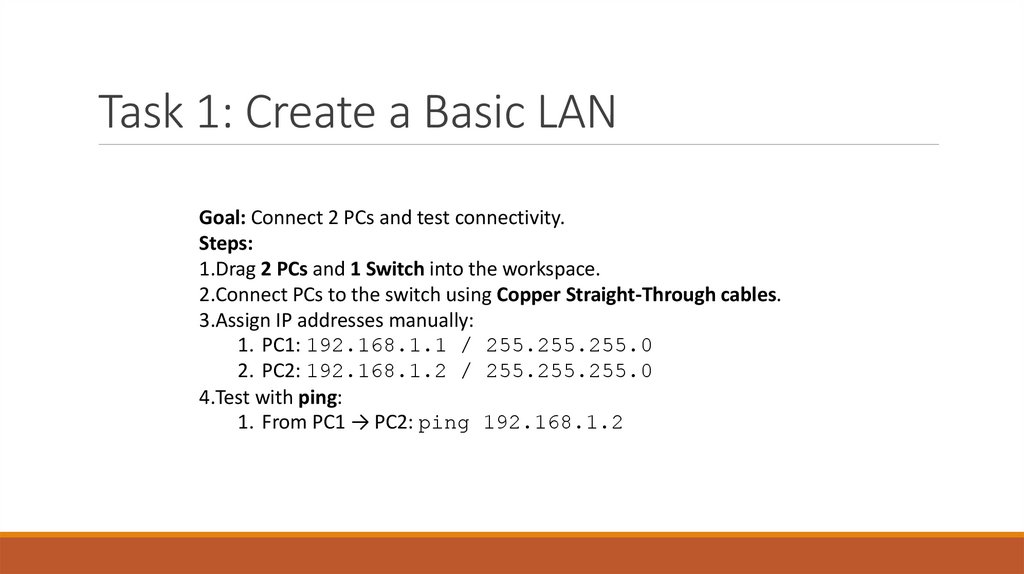 Task 1: Create a Basic LAN