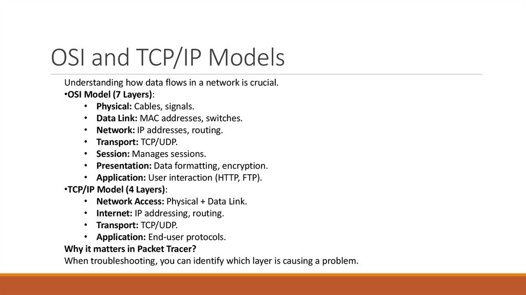 OSI and TCP/IP Models