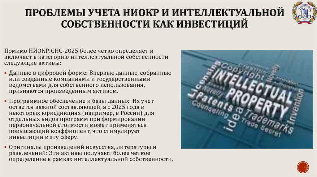 Проблемы учета НИОКР и интеллектуальной собственности как инвестиций