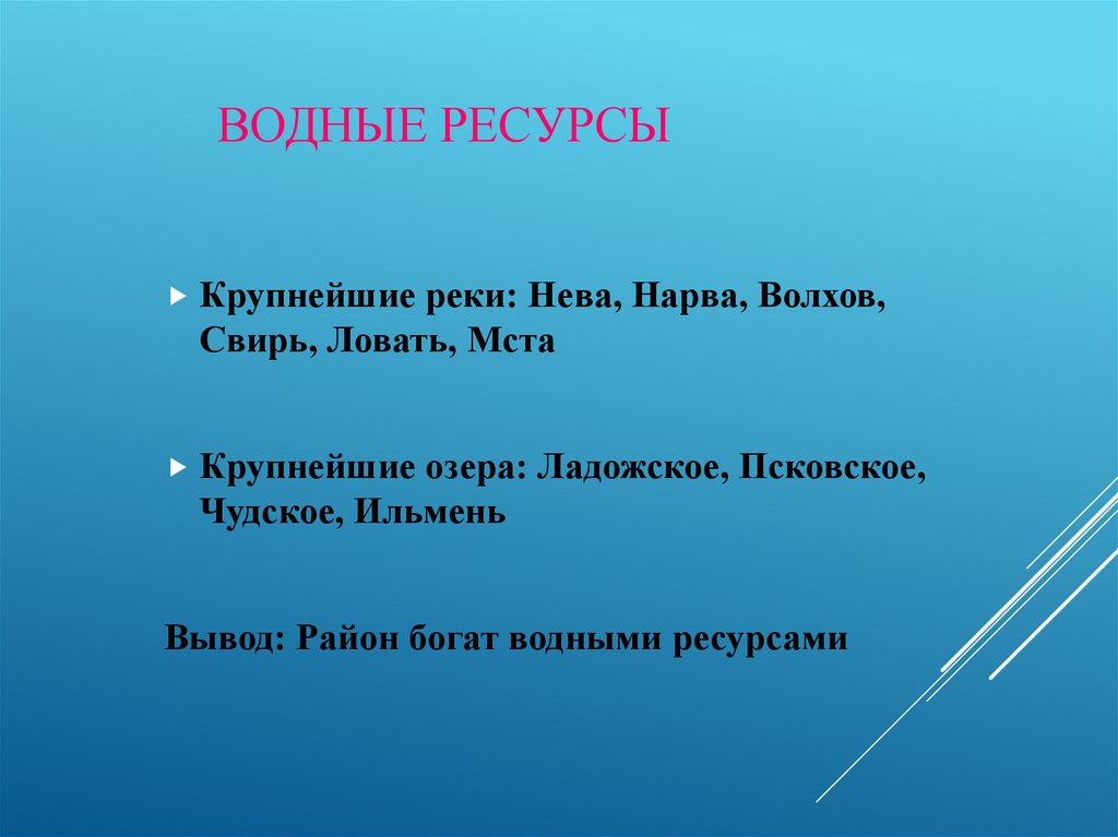 Водные ресурсы