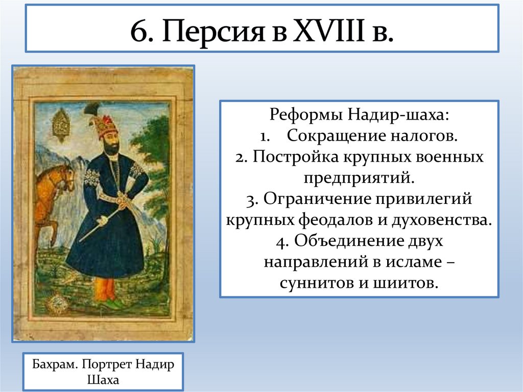 6. Персия в XVIII в.