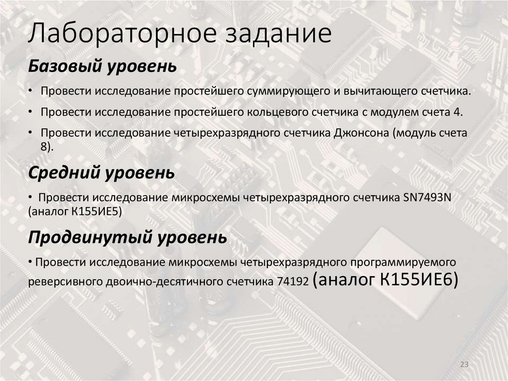 Лабораторное задание