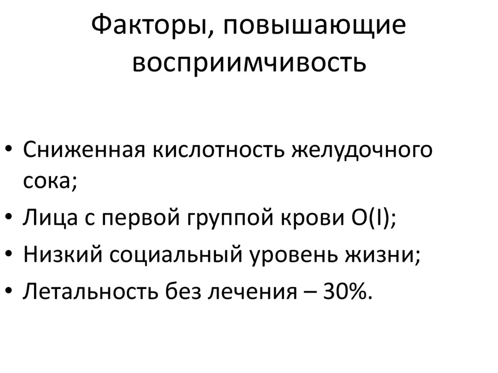 Факторы, повышающие восприимчивость