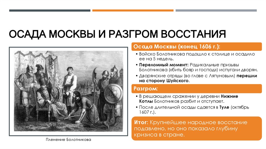 Осада Москвы и разгром восстания