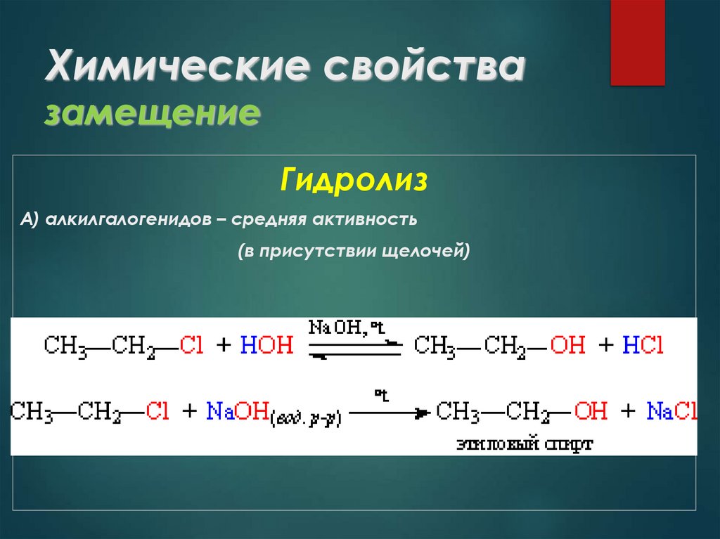 Химические свойства замещение