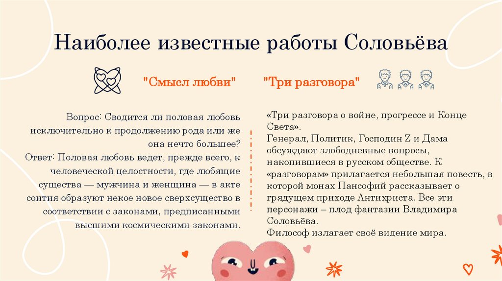 Наиболее известные работы Соловьёва