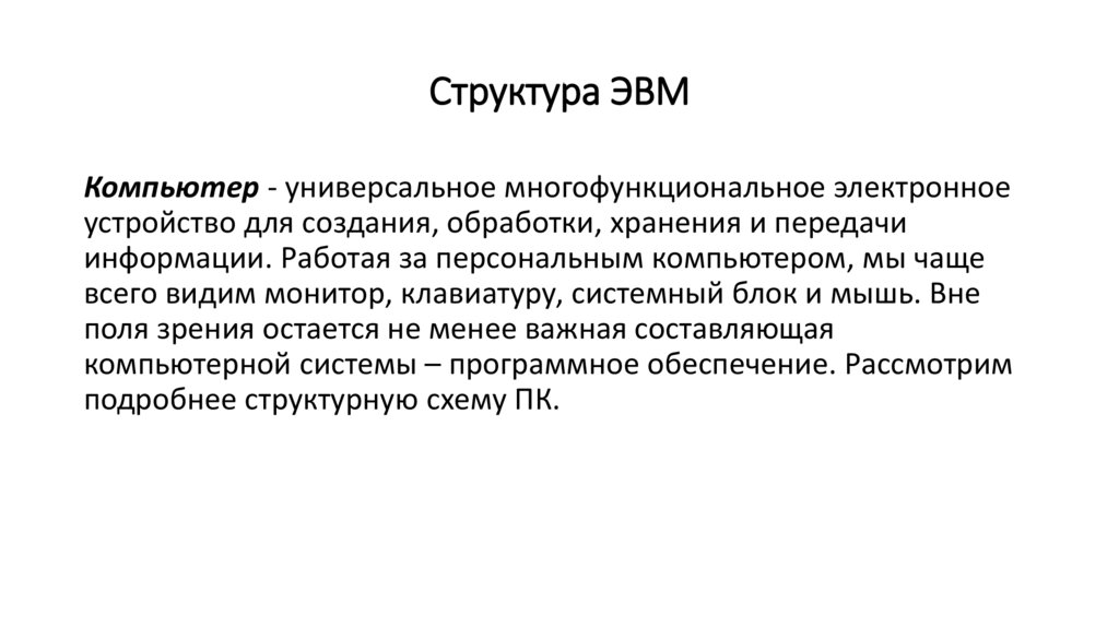 Структура ЭВМ