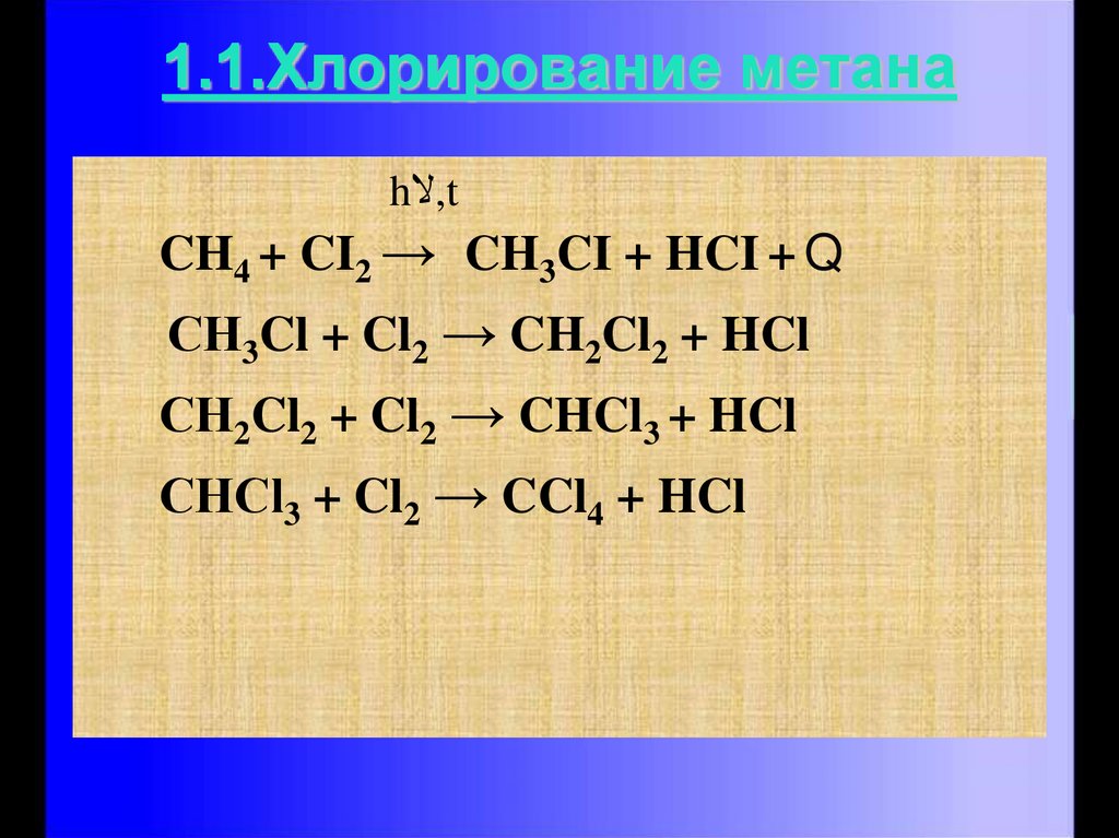 1.1.Хлорирование метана