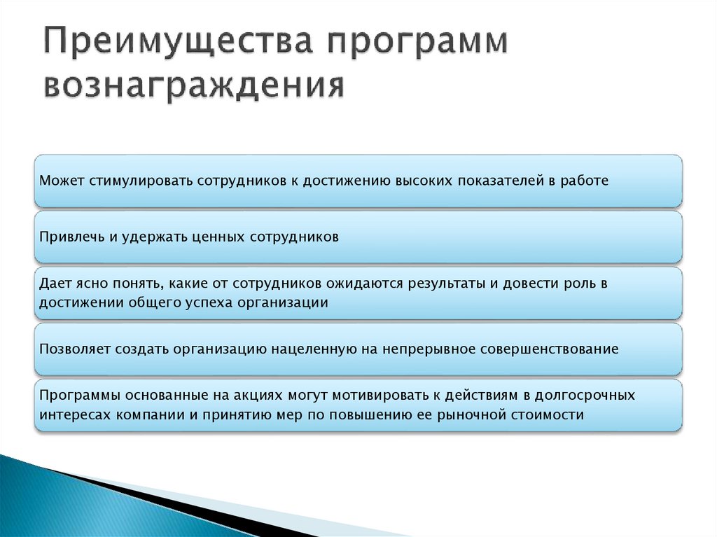 Преимущества программ вознаграждения